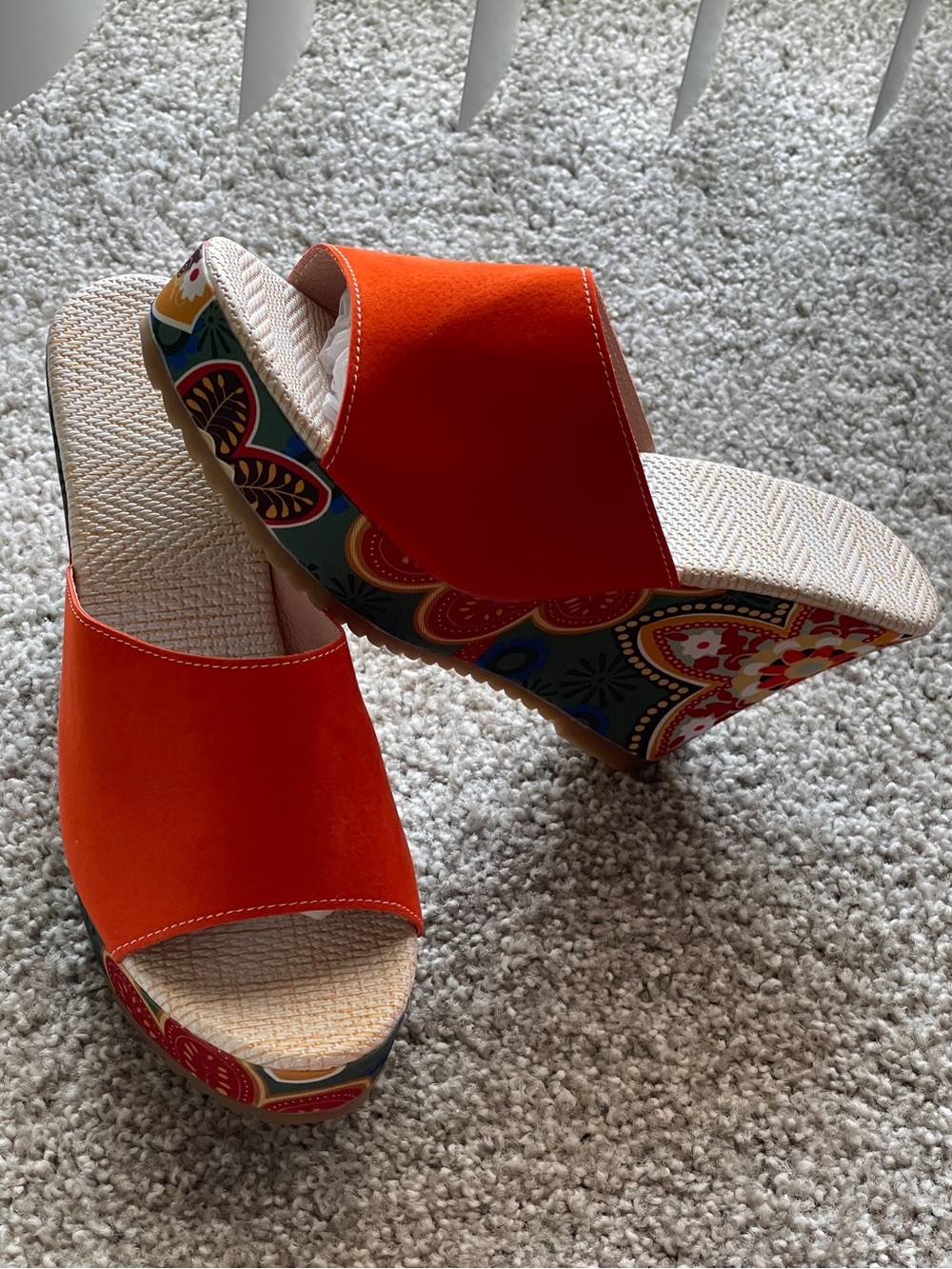 🆕 Floral Wedge Platform Sandals - Picture 2 of 11